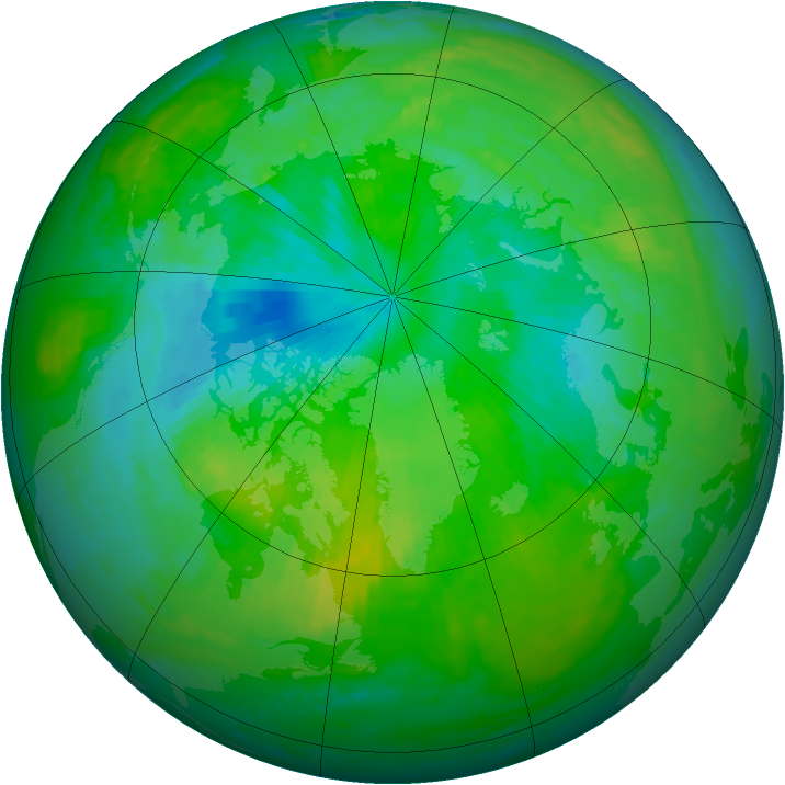 Arctic ozone map for 02 August 1994